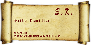 Seitz Kamilla névjegykártya